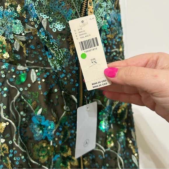 NWT Bronx and Banco Strapless Stretch Sequin Dahlia Maxi Dress Anthropologie - Picture 10 of 10